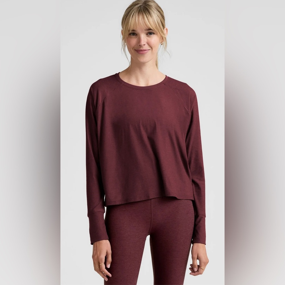 💫Beyond Yoga Featherweight Daydreamer Pullover, Midnight Burgundy, XS, NWT
